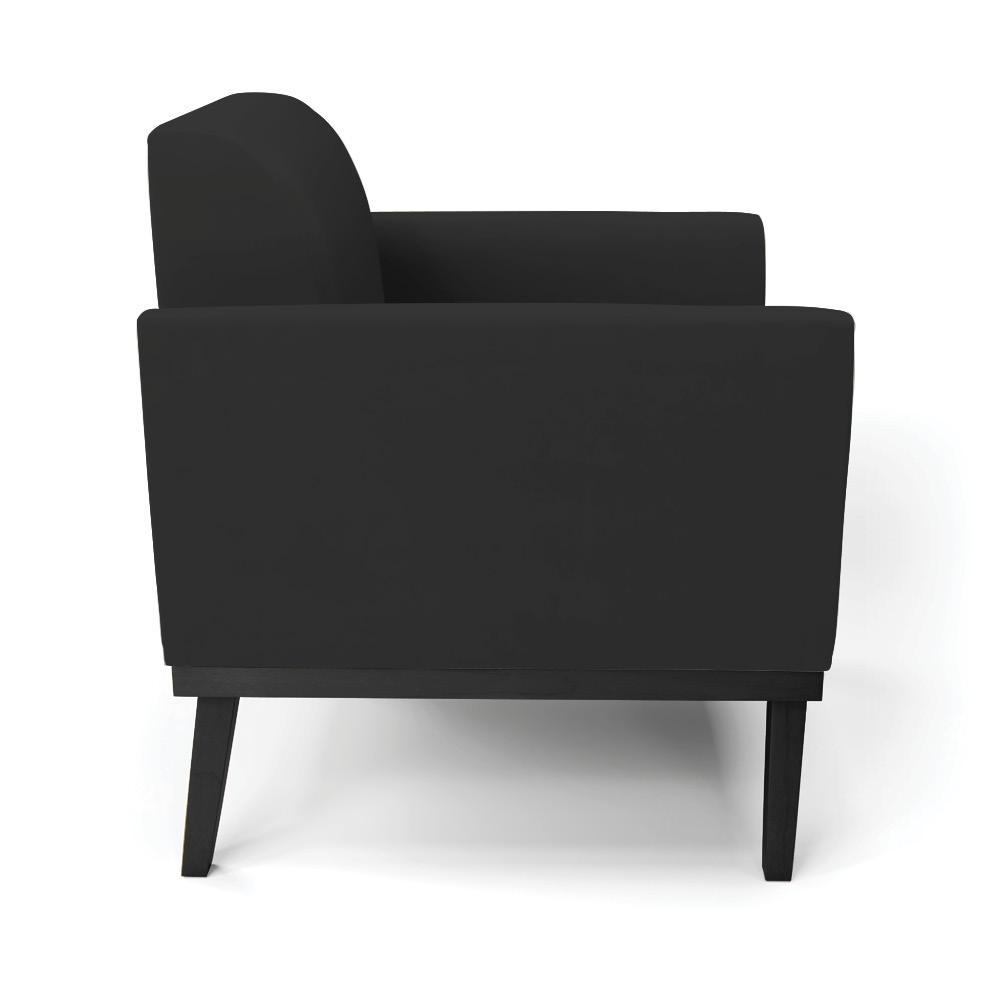 Poltrona Decorativa Isabella Pés Fixo em Madeira Preto Veludo Preto G19 - Gran Belo