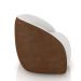 Poltrona Decorativa Jenny Base Giratória em Metal Preto Bouclê Branco/Marrom G45 - Gran Belo