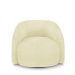 Poltrona Decorativa Jenny Base Giratória em Metal Preto Bouclê Off White G45 - Gran Belo
