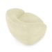 Poltrona Decorativa Jenny Base Giratória em Metal Preto Bouclê Off White G45 - Gran Belo