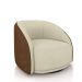 Poltrona Decorativa Jenny Base Giratória em Metal Preto Bouclê Off White/Marrom G45 - Gran Belo