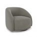 Poltrona Decorativa Jenny Base Giratória em Metal Preto Veludo Cinza G45 - Gran Belo
