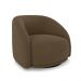 Poltrona Decorativa Jenny Base Giratória em Metal Preto Veludo Marrom G45 - Gran Belo