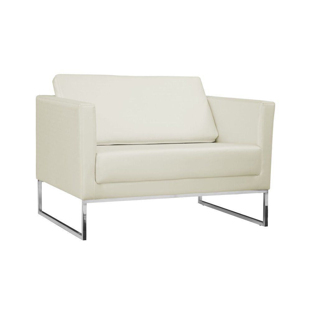 Poltrona Decorativa Julia 106cm PU Sintético Bege Claro G15 - Gran Belo