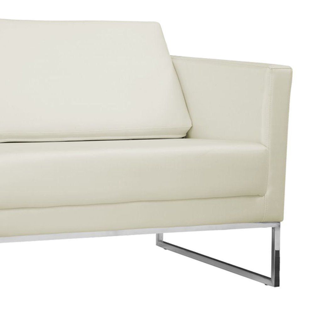 Poltrona Decorativa Julia 106cm PU Sintético Bege Claro G15 - Gran Belo