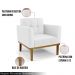 Poltrona Decorativa Karen Pés Fixo em Madeira Castanho PU Branco G19 - Gran Belo