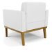 Poltrona Decorativa Karen Pés Fixo em Madeira Castanho PU Branco G19 - Gran Belo