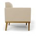 Poltrona Decorativa Karen Pés Fixo em Madeira Castanho Suede Bege G19 - Gran Belo