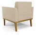 Poltrona Decorativa Karen Pés Fixo em Madeira Castanho Suede Bege G19 - Gran Belo