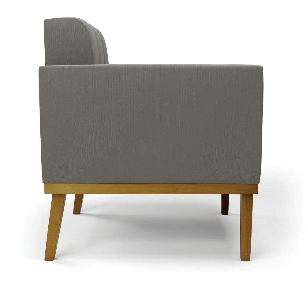 Poltrona Decorativa Karen Pés Fixo em Madeira Castanho Suede Grafite G19 - Gran Belo