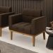 Poltrona Decorativa Karen Pés Fixo em Madeira Castanho Suede Marrom 19 - Gran Belo