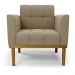 Poltrona Decorativa Karen Pés Fixo em Madeira Castanho Suede Nude G19 - Gran Belo