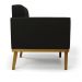 Poltrona Decorativa Karen Pés Fixo em Madeira Castanho Suede Preto G19 - Gran Belo