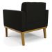 Poltrona Decorativa Karen Pés Fixo em Madeira Castanho Suede Preto G19 - Gran Belo