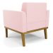 Poltrona Decorativa Karen Pés Fixo em Madeira Castanho Suede Rosa Bebê G19 - Gran Belo