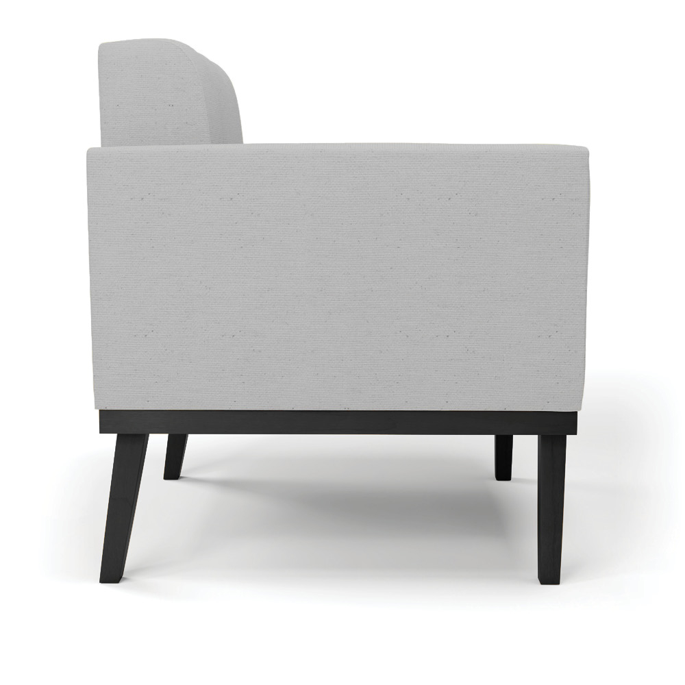 Poltrona Decorativa Karen Pés Fixo em Madeira Preto Linho Cinza G19 - Gran Belo