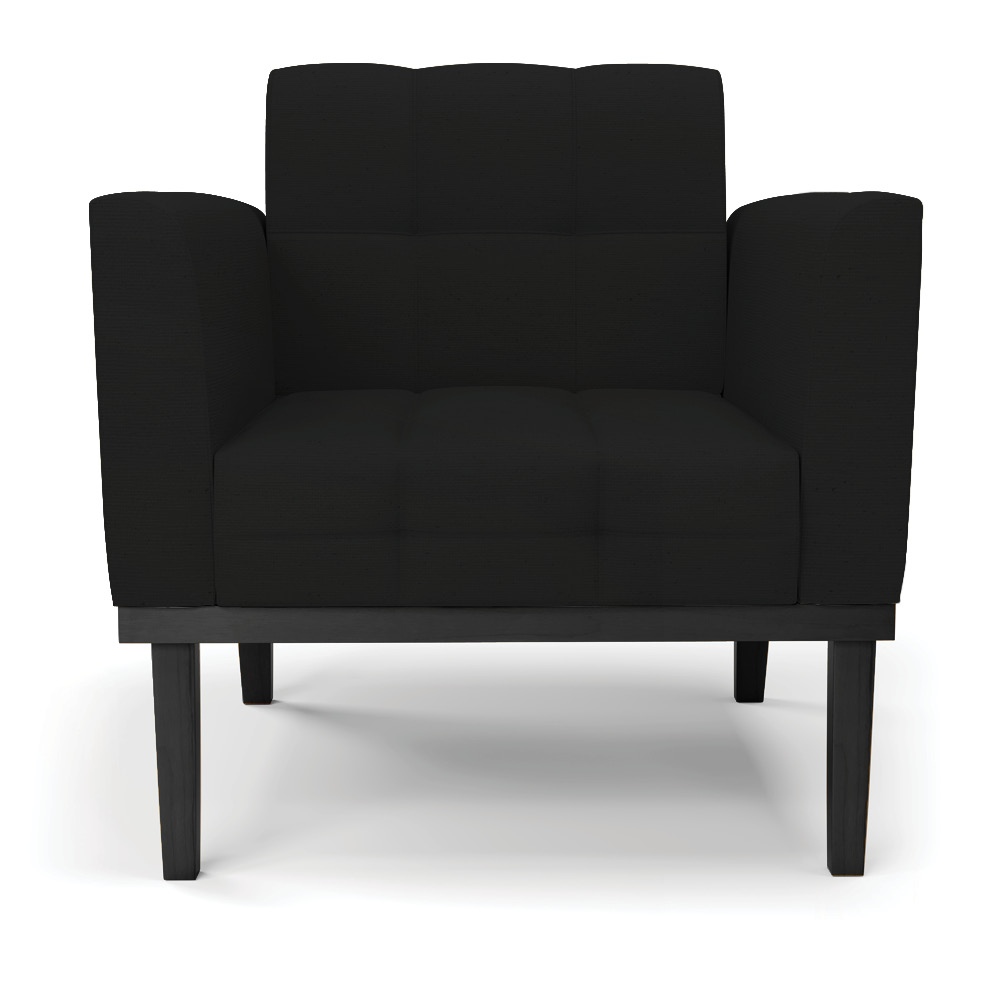 Poltrona Decorativa Karen Pés Fixo em Madeira Preto Linho Preto G19 - Gran Belo