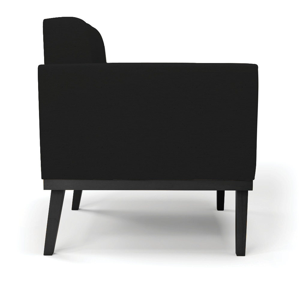 Poltrona Decorativa Karen Pés Fixo em Madeira Preto Linho Preto G19 - Gran Belo