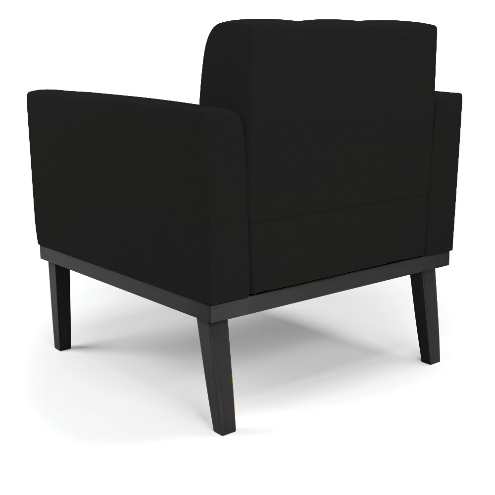 Poltrona Decorativa Karen Pés Fixo em Madeira Preto Linho Preto G19 - Gran Belo