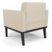 Poltrona Decorativa Karen Pés Fixo em Madeira Preto PU Bege G19 - Gran Belo