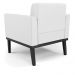 Poltrona Decorativa Karen Pés Fixo em Madeira Preto PU Branco G19 - Gran Belo