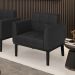 Poltrona Decorativa Karen Pés Fixo em Madeira Preto PU Preto G19 - Gran Belo