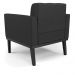 Poltrona Decorativa Karen Pés Fixo em Madeira Preto PU Preto G19 - Gran Belo