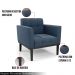 Poltrona Decorativa Karen Pés Fixo em Madeira Preto Suede Azul Marinho G19 - Gran Belo