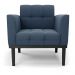 Poltrona Decorativa Karen Pés Fixo em Madeira Preto Suede Azul Marinho G19 - Gran Belo