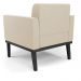 Poltrona Decorativa Karen Pés Fixo em Madeira Preto Suede Bege G19 - Gran Belo