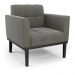Poltrona Decorativa Karen Pés Fixo em Madeira Preto Suede Grafite G19 - Gran Belo