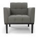 Poltrona Decorativa Karen Pés Fixo em Madeira Preto Suede Grafite G19 - Gran Belo