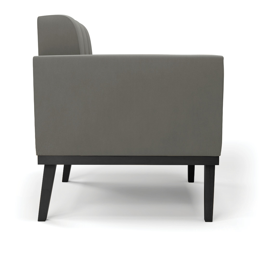 Poltrona Decorativa Karen Pés Fixo em Madeira Preto Suede Grafite G19 - Gran Belo