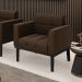 Poltrona Decorativa Karen Pés Fixo em Madeira Preto Suede Marrom 19 - Gran Belo