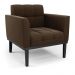 Poltrona Decorativa Karen Pés Fixo em Madeira Preto Suede Marrom 19 - Gran Belo