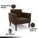 Poltrona Decorativa Karen Pés Fixo em Madeira Preto Suede Marrom 19 - Gran Belo
