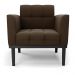 Poltrona Decorativa Karen Pés Fixo em Madeira Preto Suede Marrom 19 - Gran Belo
