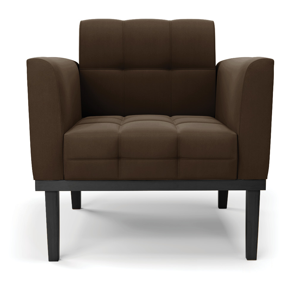 Poltrona Decorativa Karen Pés Fixo em Madeira Preto Suede Marrom 19 - Gran Belo