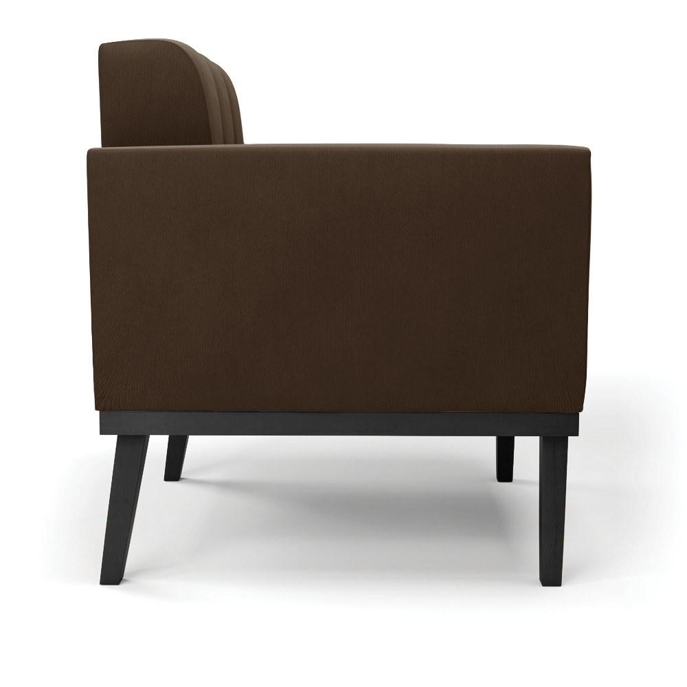 Poltrona Decorativa Karen Pés Fixo em Madeira Preto Suede Marrom 19 - Gran Belo