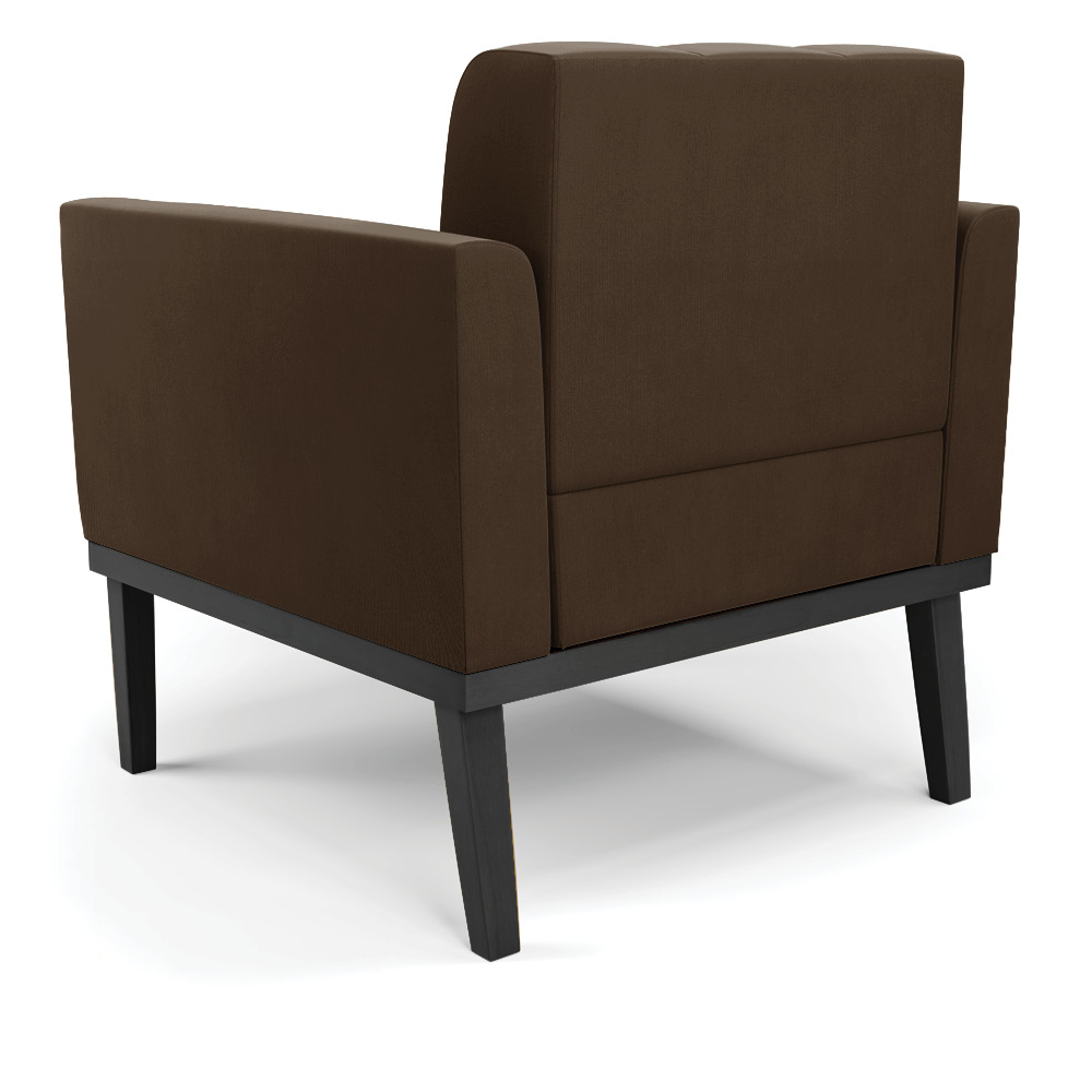 Poltrona Decorativa Karen Pés Fixo em Madeira Preto Suede Marrom 19 - Gran Belo