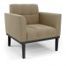 Poltrona Decorativa Karen Pés Fixo em Madeira Preto Suede Nude G19 - Gran Belo