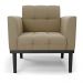 Poltrona Decorativa Karen Pés Fixo em Madeira Preto Suede Nude G19 - Gran Belo