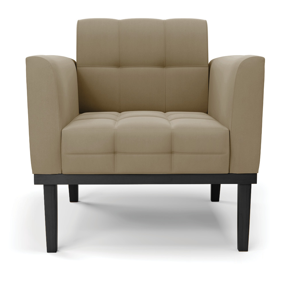 Poltrona Decorativa Karen Pés Fixo em Madeira Preto Suede Nude G19 - Gran Belo