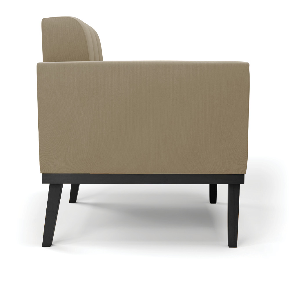 Poltrona Decorativa Karen Pés Fixo em Madeira Preto Suede Nude G19 - Gran Belo