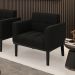 Poltrona Decorativa Karen Pés Fixo em Madeira Preto Suede Preto G19 - Gran Belo