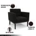 Poltrona Decorativa Karen Pés Fixo em Madeira Preto Suede Preto G19 - Gran Belo
