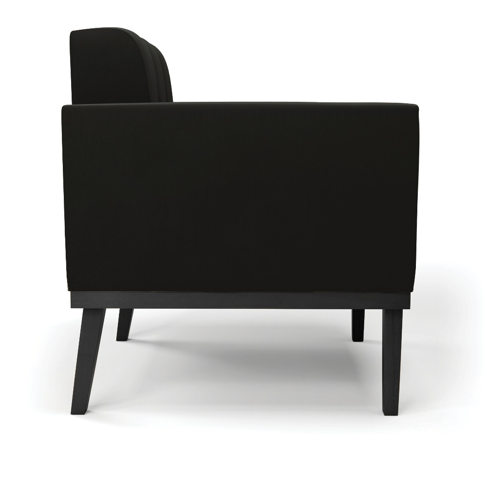 Poltrona Decorativa Karen Pés Fixo em Madeira Preto Suede Preto G19 - Gran Belo