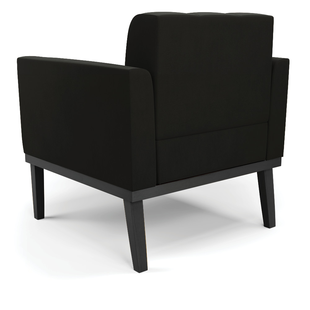 Poltrona Decorativa Karen Pés Fixo em Madeira Preto Suede Preto G19 - Gran Belo