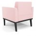 Poltrona Decorativa Karen Pés Fixo em Madeira Preto Suede Rosa Bebê G19 - Gran Belo