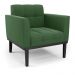 Poltrona Decorativa Karen Pés Fixo em Madeira Preto Suede Verde G19 - Gran Belo